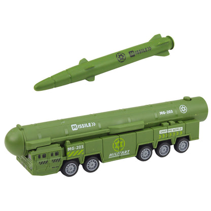 Vojenská sada kamion s letadly a motorovou raketovou vypalovačkou