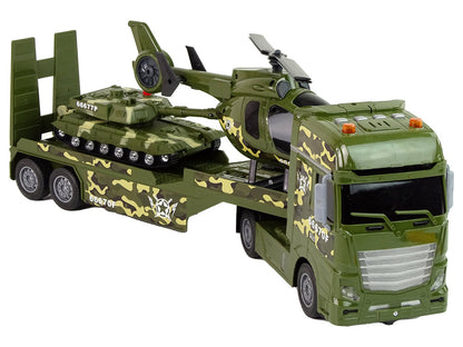 Vojenská sada tank helikoptér nákladní auto s třecím pohonem