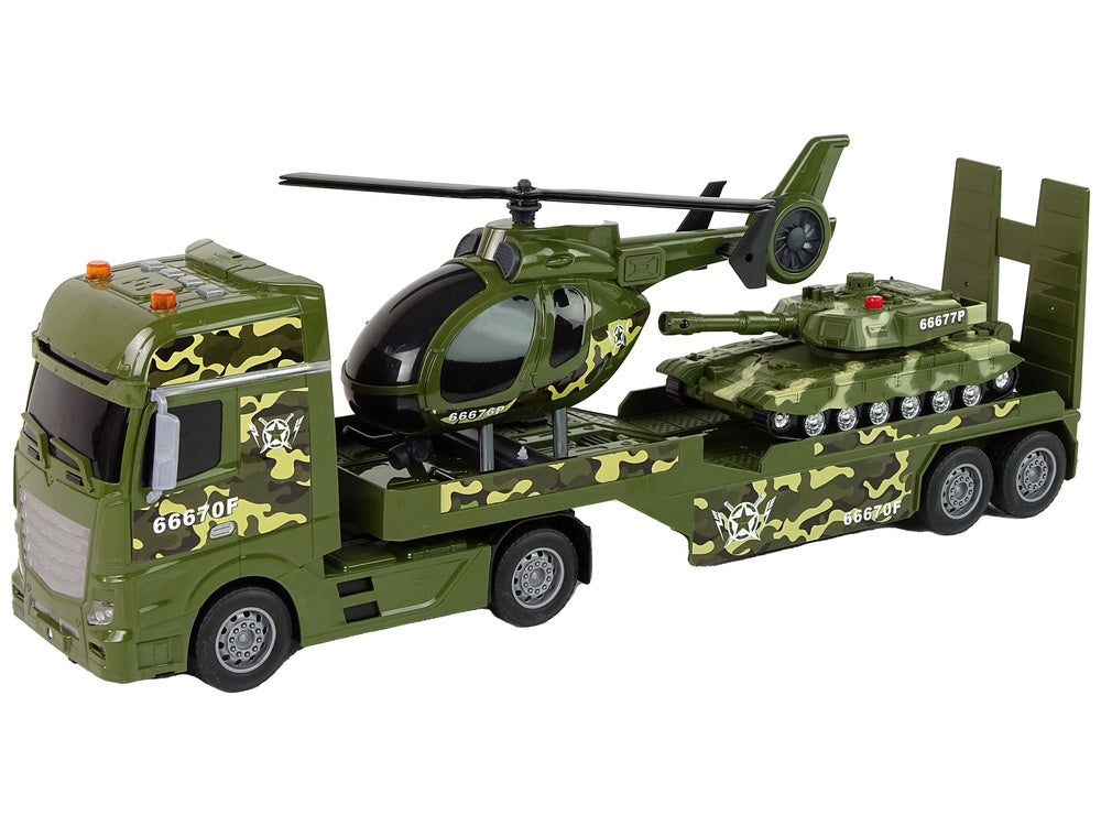 Vojenská sada tank helikoptér nákladní auto s třecím pohonem