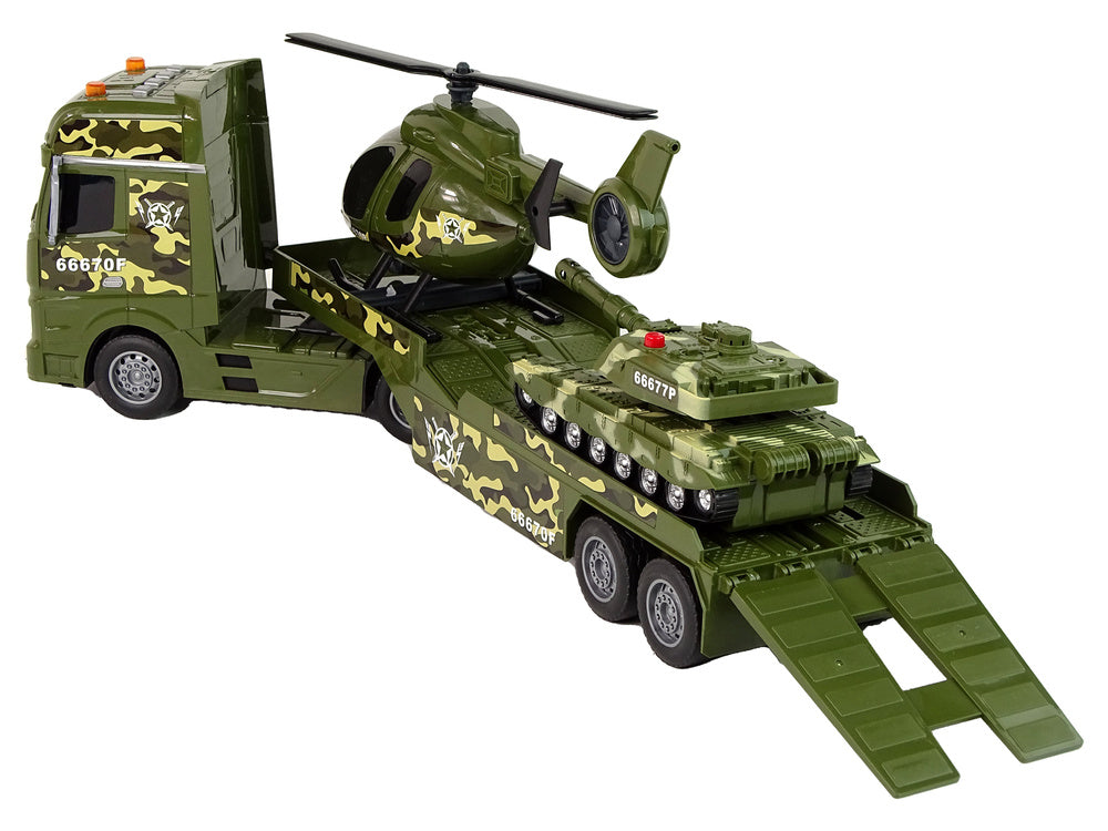 Vojenská sada tank helikoptér nákladní auto s třecím pohonem