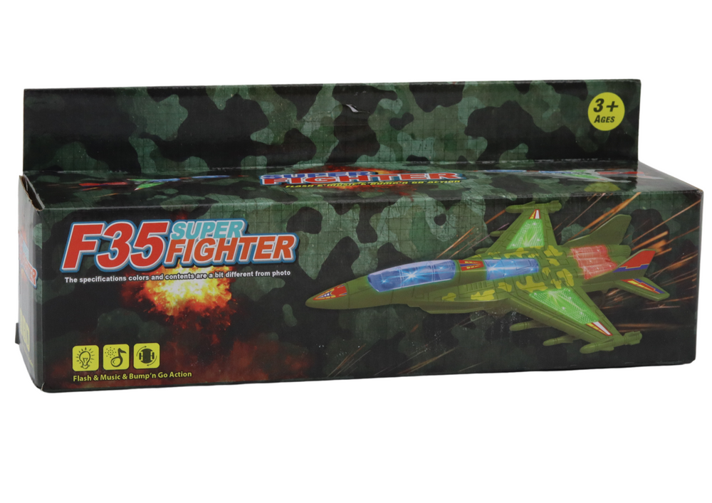 Vojenské stíhací letadlo F35 – se světly a zvuky | zelené