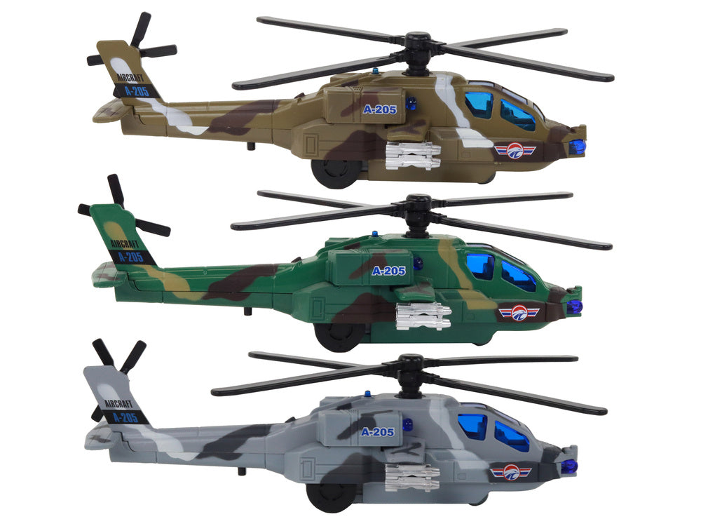 Vojenský helikoptér hliníkový – se zvuky a světly | hračka