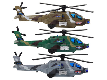 Vojenský helikoptér hliníkový – se zvuky a světly | hračka