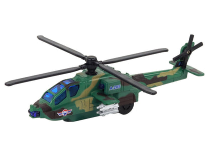 Vojenský helikoptér hliníkový – se zvuky a světly | hračka