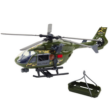 Vojenský helikopter s hákem a nosítky světla zvuky 1:12