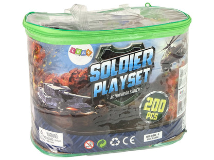 Vojenský set figurky zbraně vozidla 200 prvků