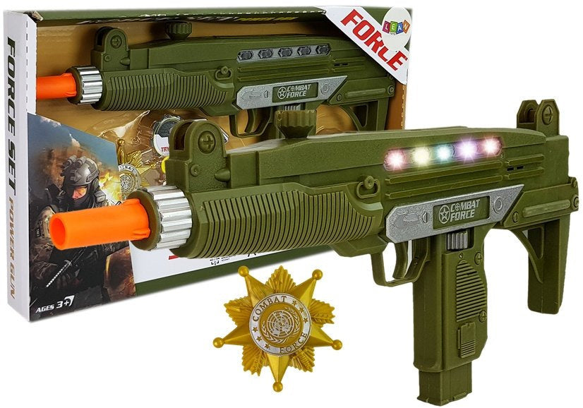 Vojenský set pistole se zvuky a světly s odznakem 37 cm