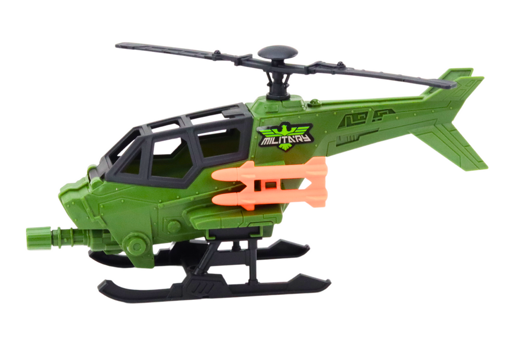 Vojenský set s bojovou lodí helikoptérou a vojáky se zvuky