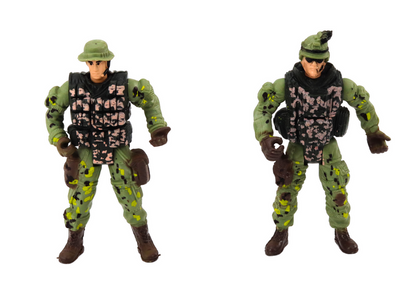 Vojenský set s bojovou lodí helikoptérou a vojáky se zvuky