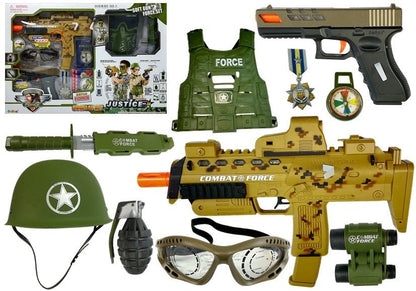 Vojenský set s pistolí na pěnové náboje a příslušenstvím MP7