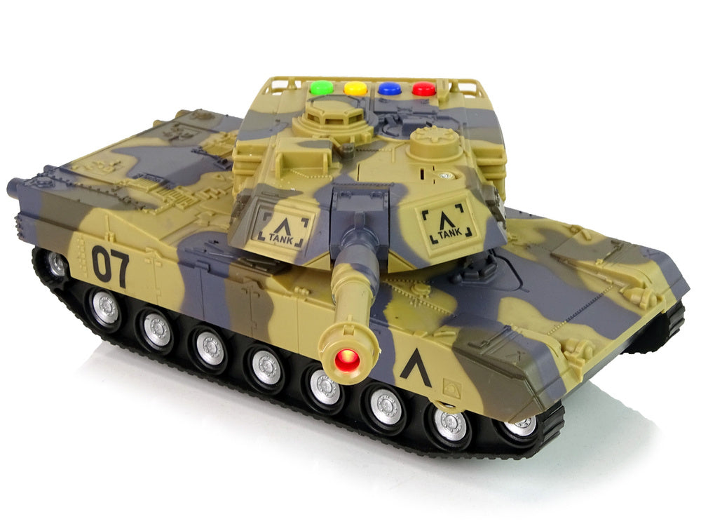 Vojenský tank 1:16 – se zvuky a světly | maskáčový hnědý