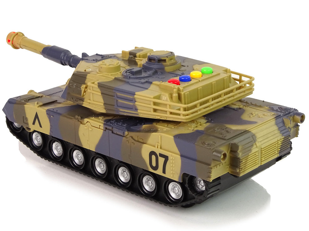 Vojenský tank 1:16 – se zvuky a světly | maskáčový hnědý