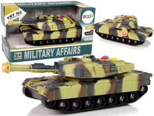 Vojenský tank 1:32 – se zvukem a světlem | maskáčový hnědý