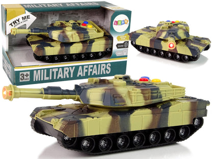 Vojenský tank 1:32 – se zvukem a světlem | maskáčový hnědý