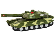Vojenský tank s třecím pohonem zvuky a světly