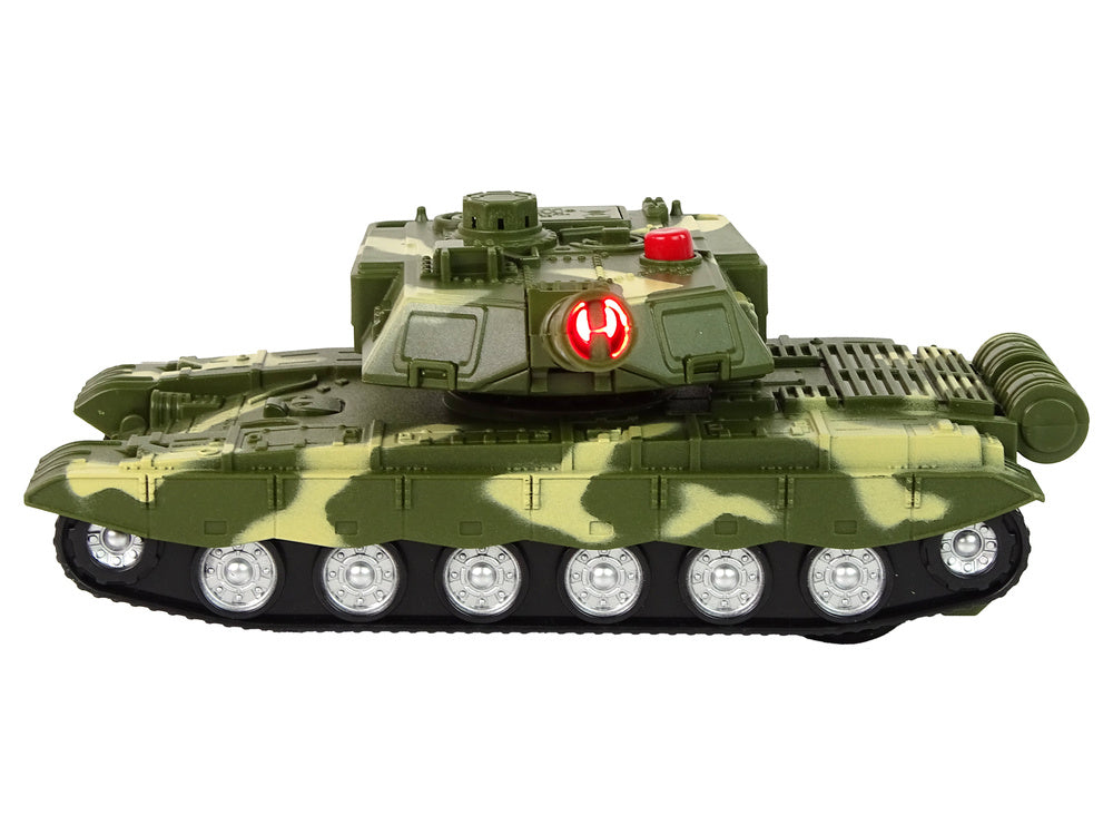 Vojenský tank s třecím pohonem zvuky a světly