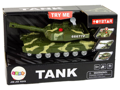 Vojenský tank s třecím pohonem zvuky a světly