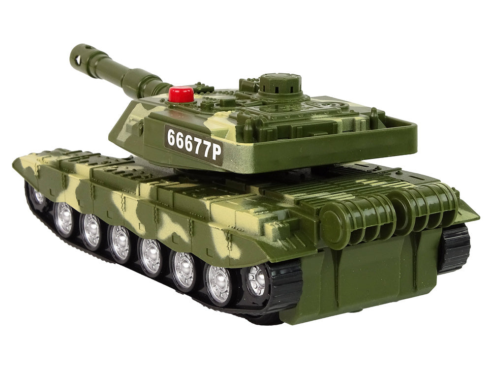 Vojenský tank s třecím pohonem zvuky a světly