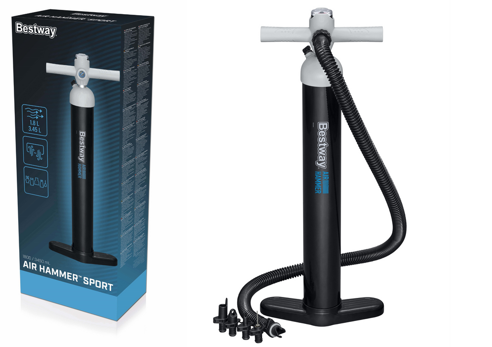Vysokotlaká ruční pumpa s manometrem – 5 adaptéry | Bestway