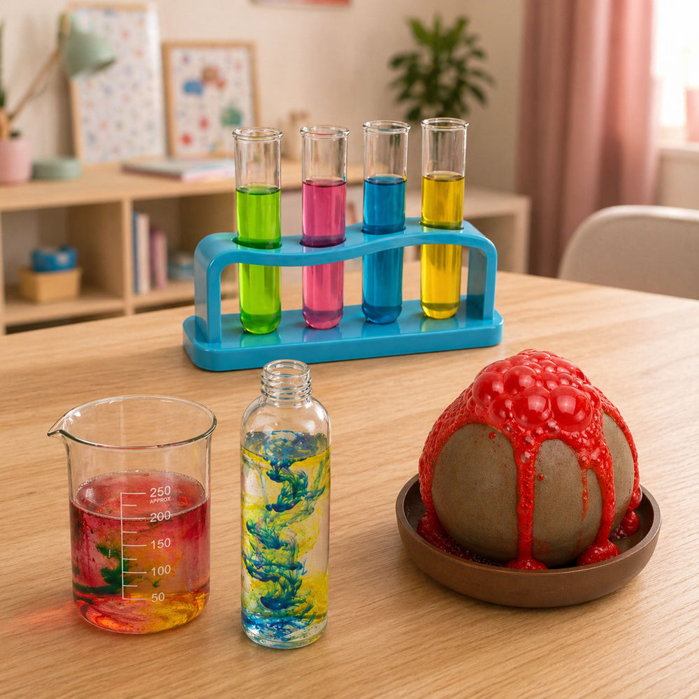 Vzdělávací chemická sada Malý chemik 14v1 s experimenty sopky