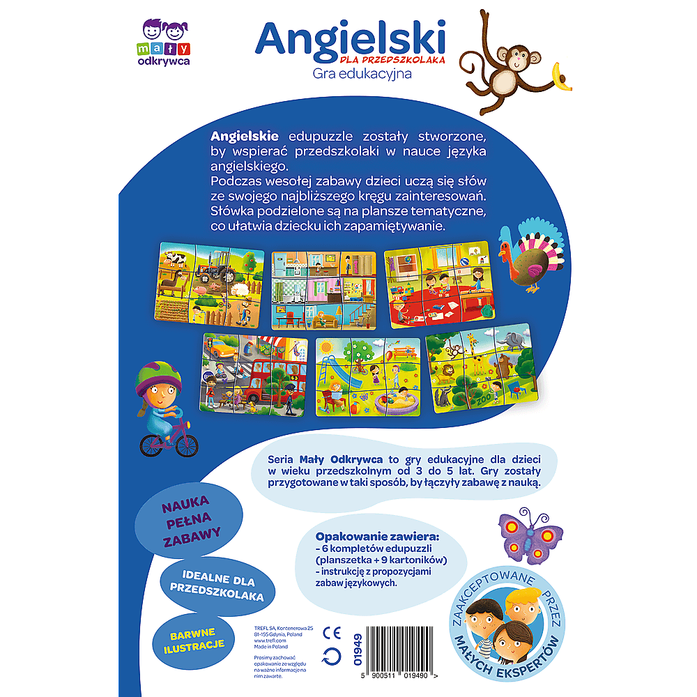 Vzdělávací hra angličtina pro předškoláky puzzle Malý objevitel – Trefl