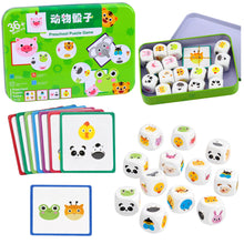 Vzdělávací hra Dopasuj zvířátka s dřevěnými kostkami