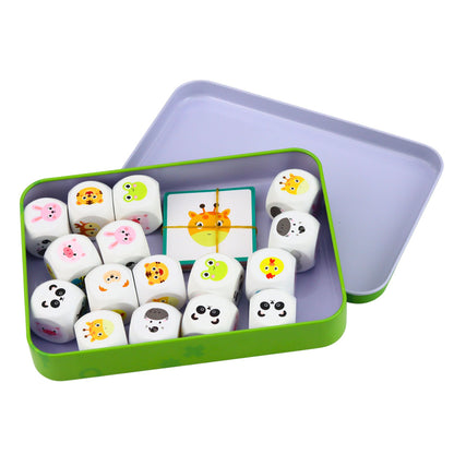 Vzdělávací hra Dopasuj zvířátka s dřevěnými kostkami