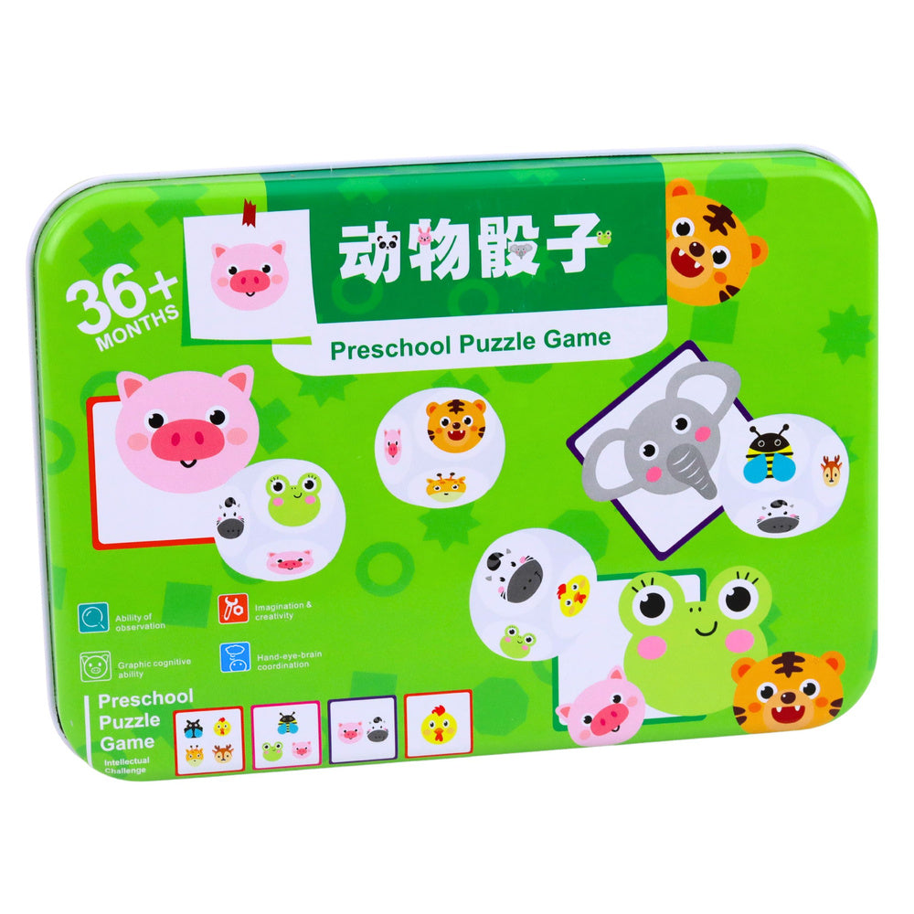 Vzdělávací hra Dopasuj zvířátka s dřevěnými kostkami