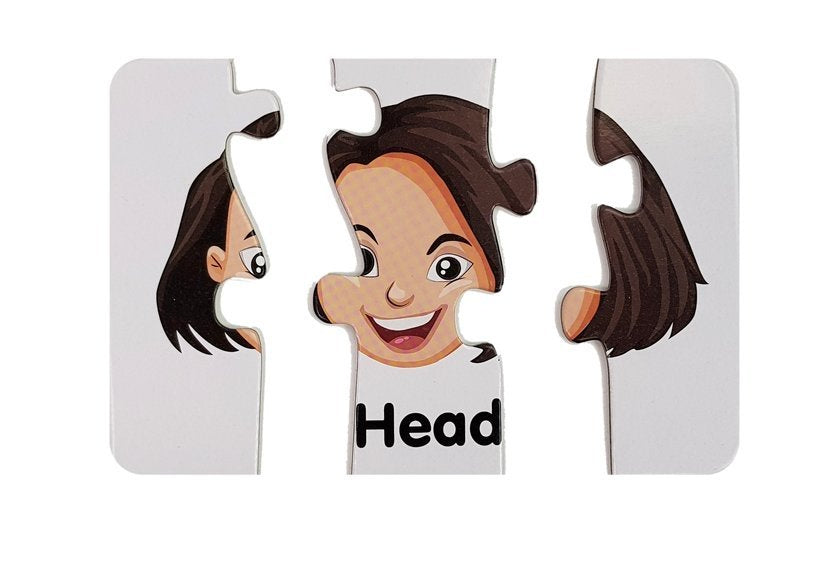 Vzdělávací puzzle části těla s anglickými nápisy 10 spojení