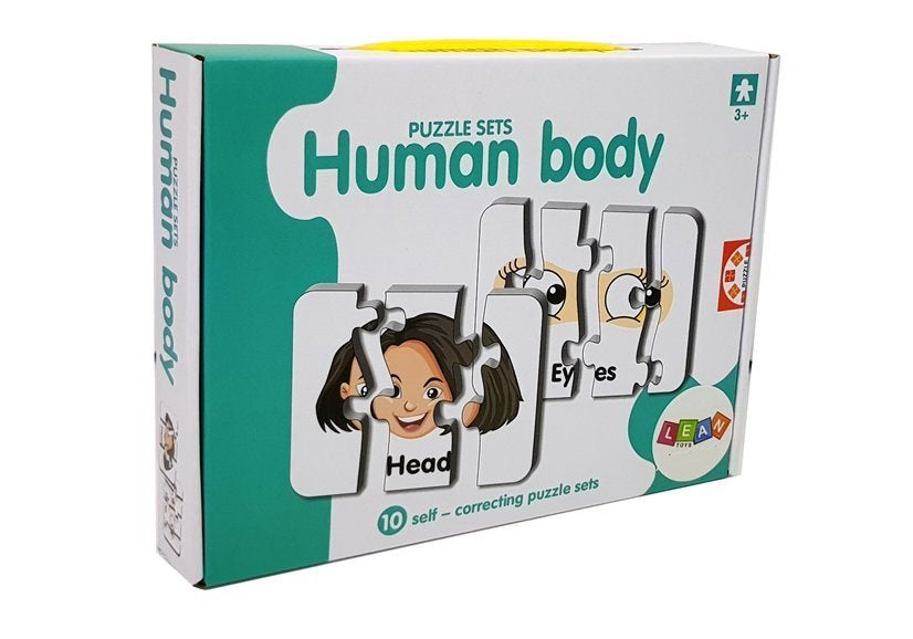 Vzdělávací puzzle části těla s anglickými nápisy 10 spojení