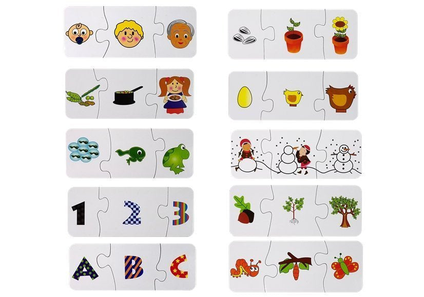 Vzdělávací puzzle Nauka spojování 10 párů s čísly a zvířátky