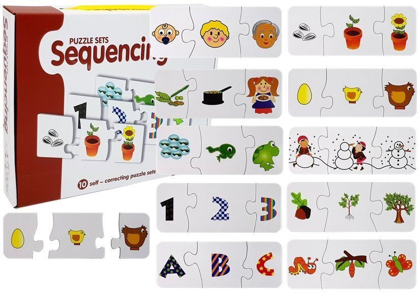 Vzdělávací puzzle Nauka spojování 10 párů s čísly a zvířátky