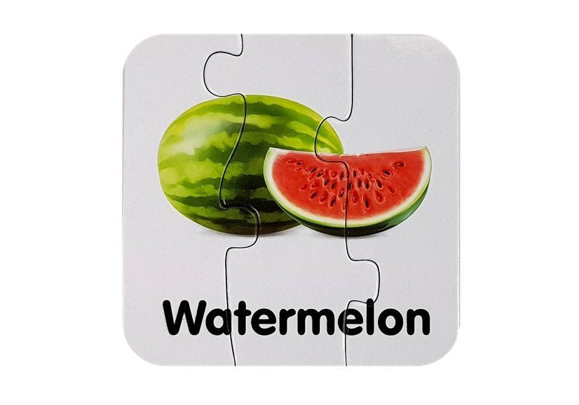Vzdělávací puzzle ovoce s anglickými nápisy 10 spojení