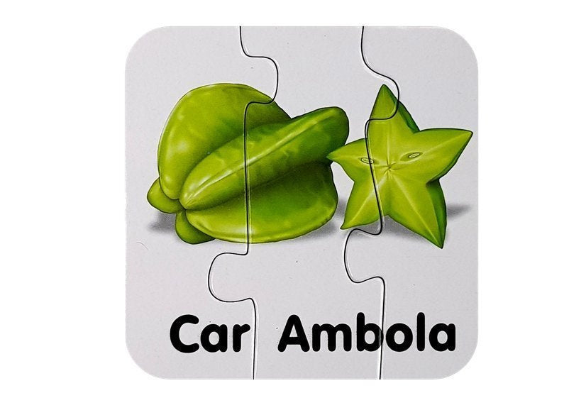 Vzdělávací puzzle ovoce s anglickými nápisy 10 spojení