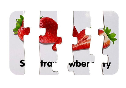 Vzdělávací puzzle ovoce s anglickými nápisy 10 spojení