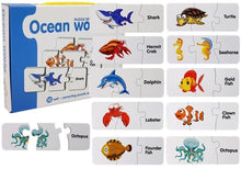 Vzdělávací puzzle Svět oceánů 10 spojení s anglickými nápisy