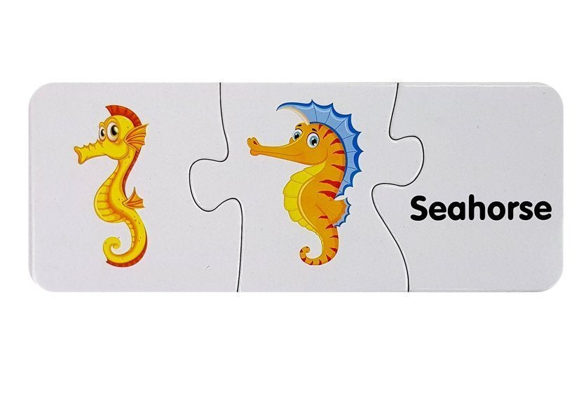Vzdělávací puzzle Svět oceánů 10 spojení s anglickými nápisy