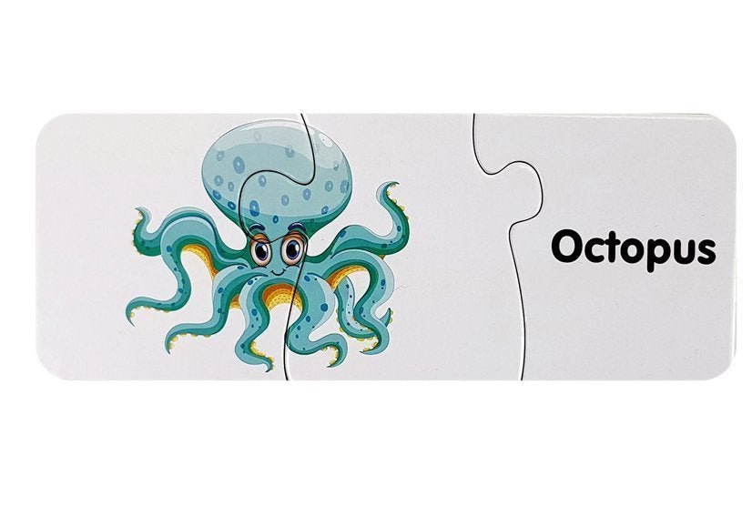 Vzdělávací puzzle Svět oceánů 10 spojení s anglickými nápisy
