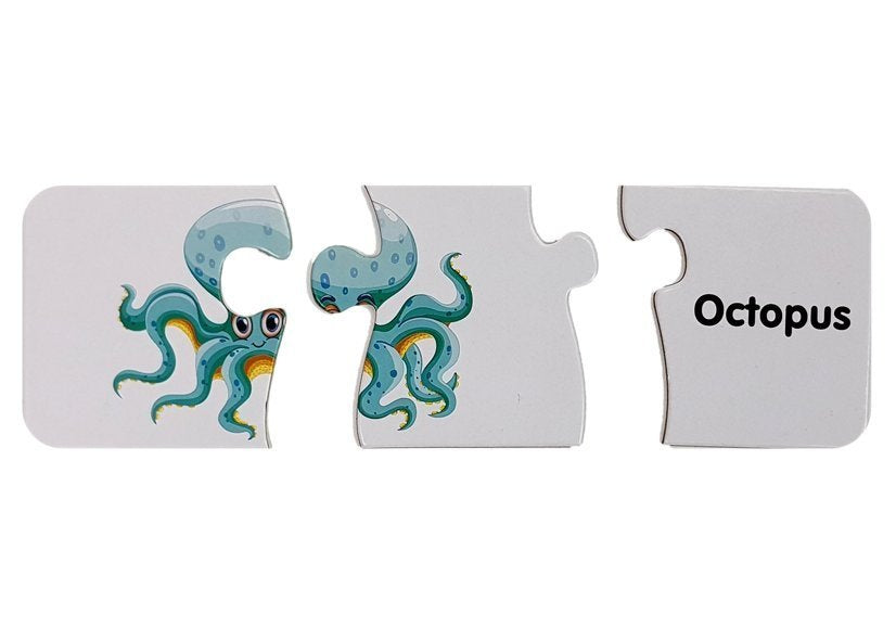 Vzdělávací puzzle Svět oceánů 10 spojení s anglickými nápisy