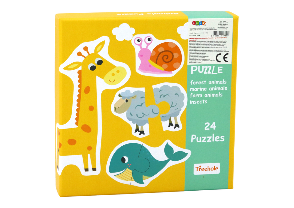 Vzdělávací puzzle Zvířátka s angličtinou – 48 dílků