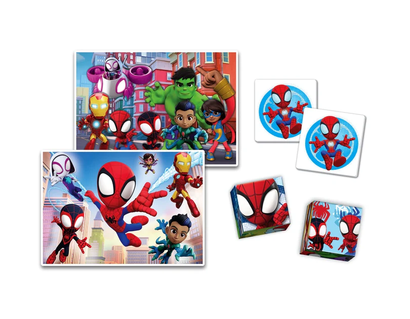 Vzdělávací set puzzle, memo a kostky MARVEL SPIDEY – Clementoni