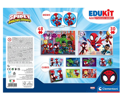 Vzdělávací set puzzle, memo a kostky MARVEL SPIDEY – Clementoni