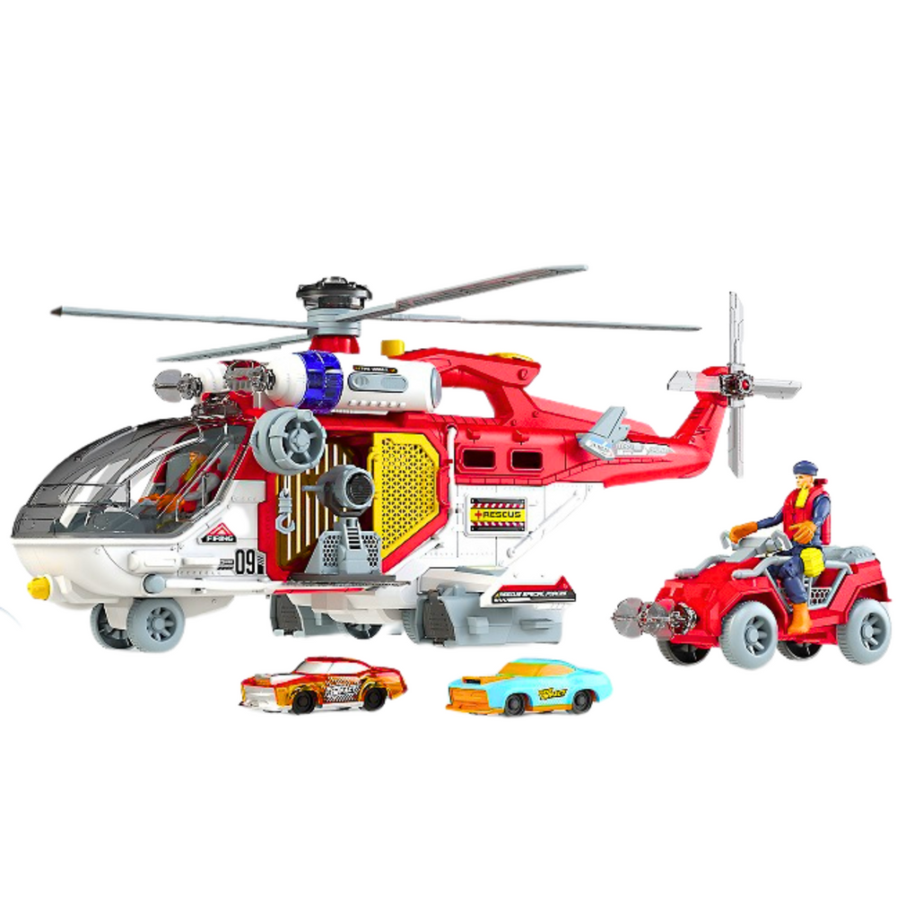 Záchranářský helikopter – se světly zvuky a figurkami