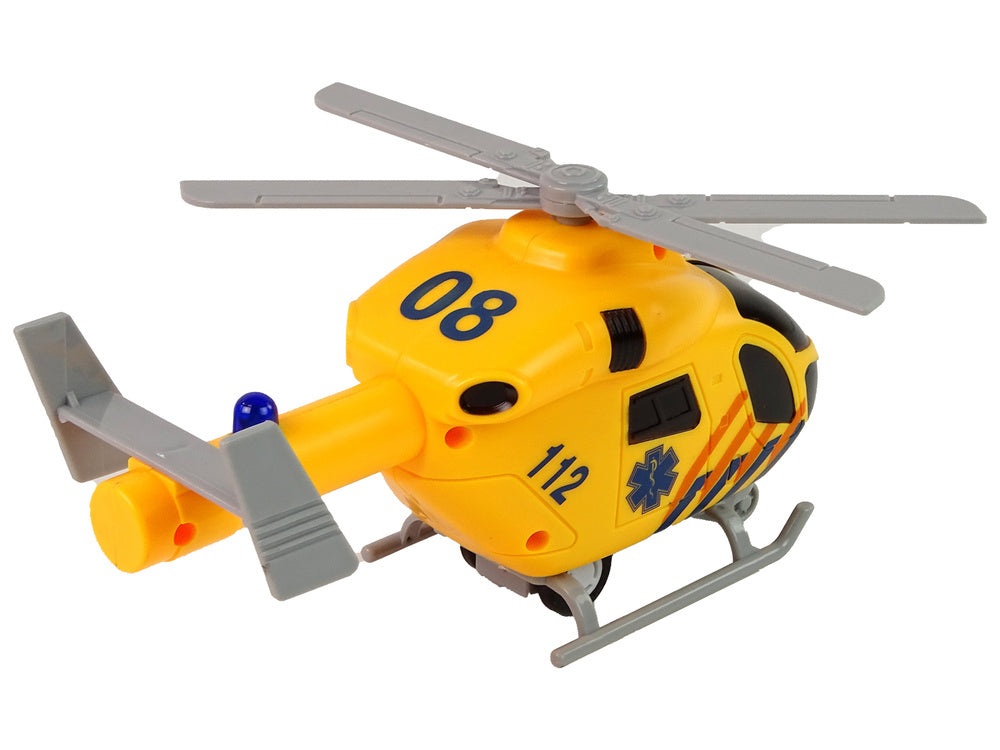 Záchranářský helikopter se zvuky a světly žlutý