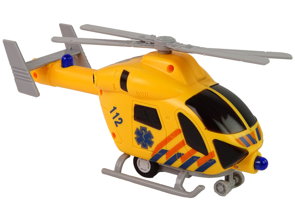 Záchranářský helikopter se zvuky a světly žlutý