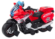 Záchranářský motocykl k rozkládání se světly a zvuky červený