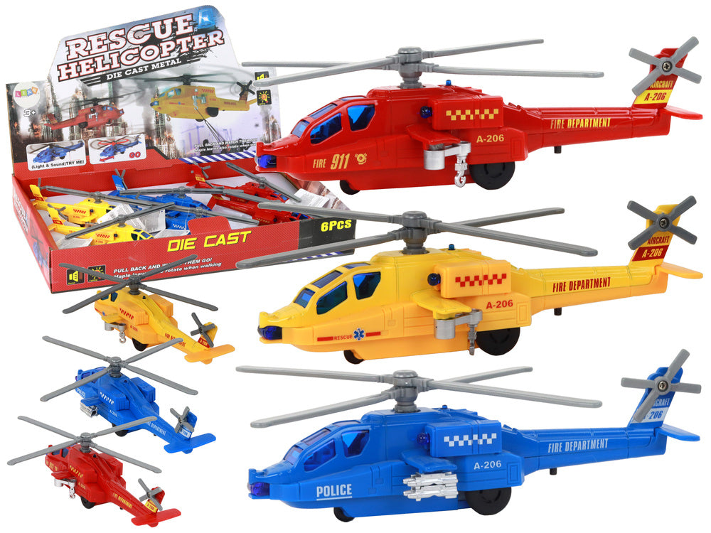 Záchranný helikoptér s pohonem – světly a zvuky | hliníkový