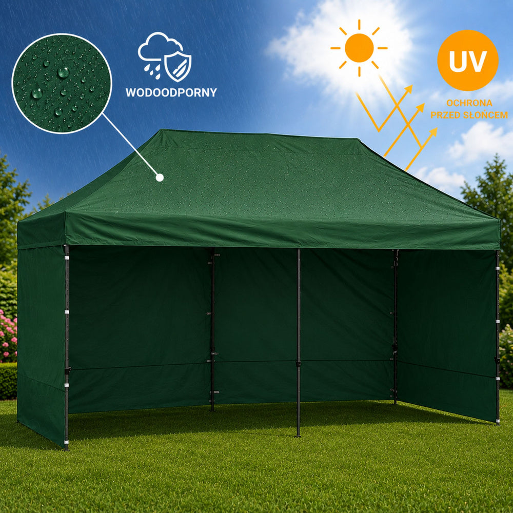 Zahradní expresní pavilon 3x6 m – zelený cateringový stan