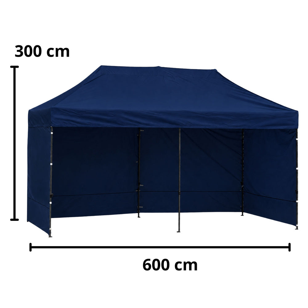 Zahradní expresní stan 3x6 m pro catering a obchod – námořnická modrá