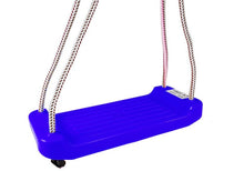 Zahradní houpačka deska plastová s lany modrá 42cm